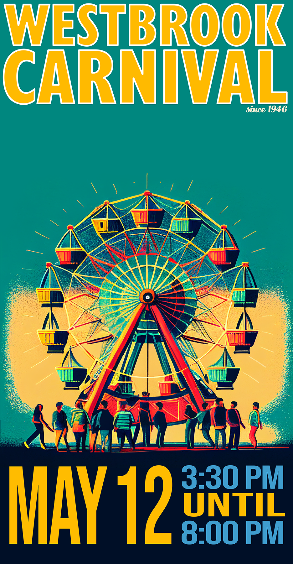 2023 Westbrook Carnival Poster Ferris Wheel BTown Customs