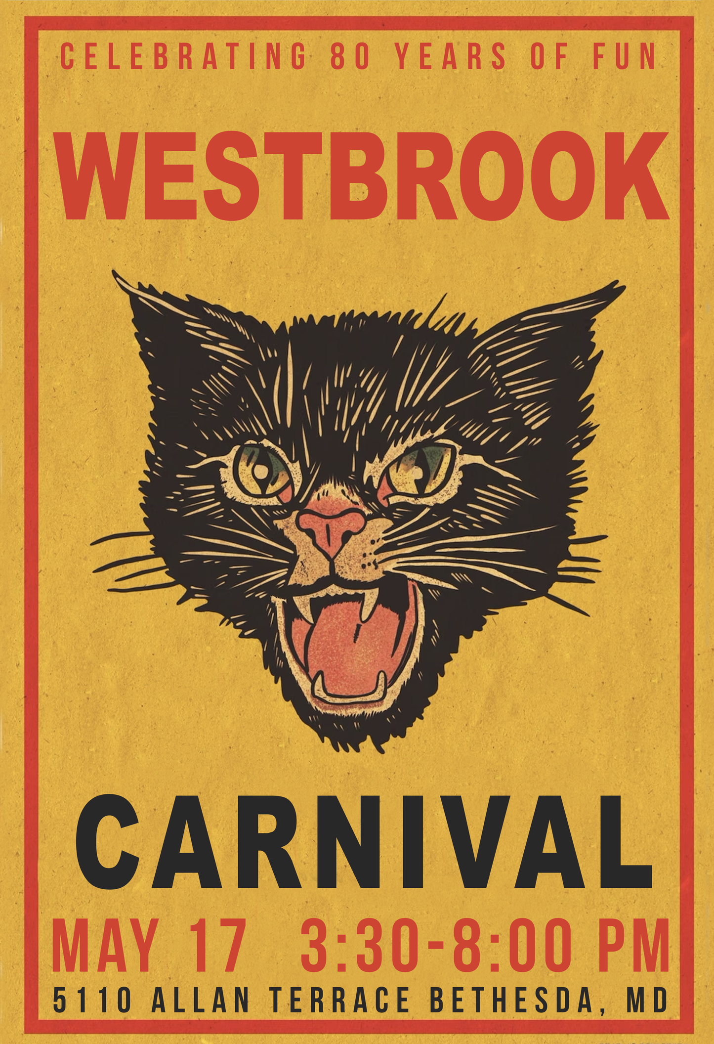 2024 Westbrook Carnival Poster - Black Cat